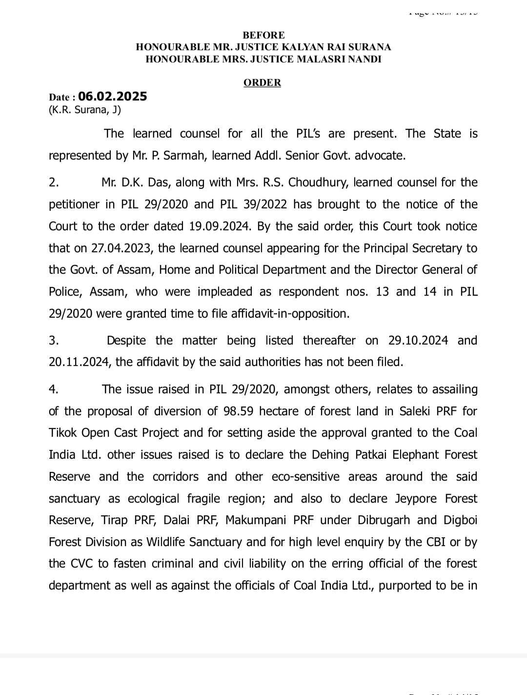 Gauhati HC directs Assam govt to file affidavit in Dihing Patkai illegal coal mining case