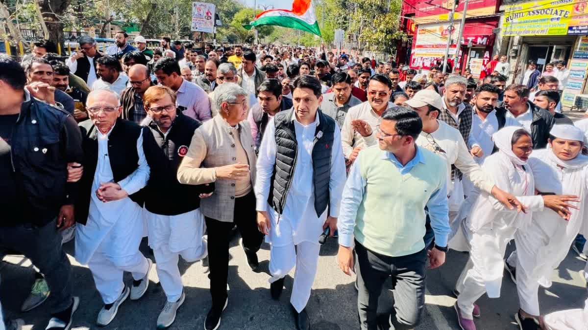 Congress protest in Rohtak