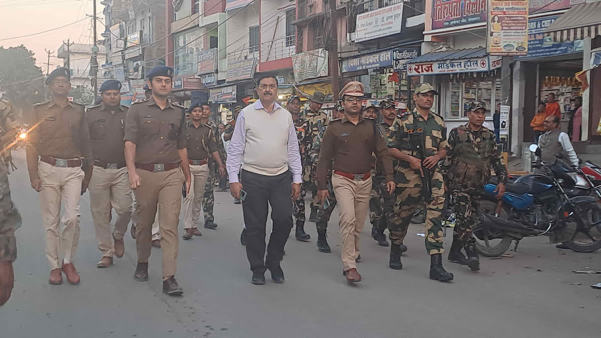 District Magistrate flag march in Gopalganj