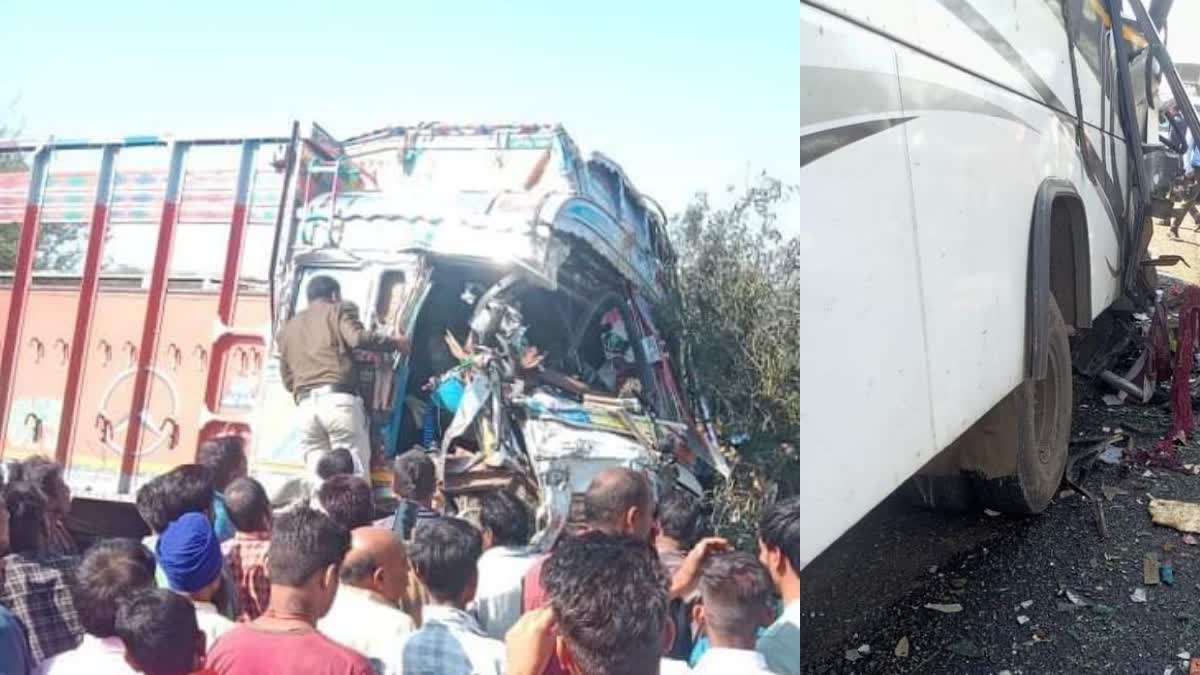 Truck bus accident khurai sagar