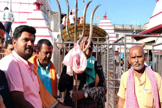 Panchshul removed from dome of Basukinath temple of Dumka