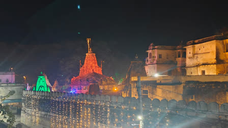 Grand decoration in Ekling Ji temple complex