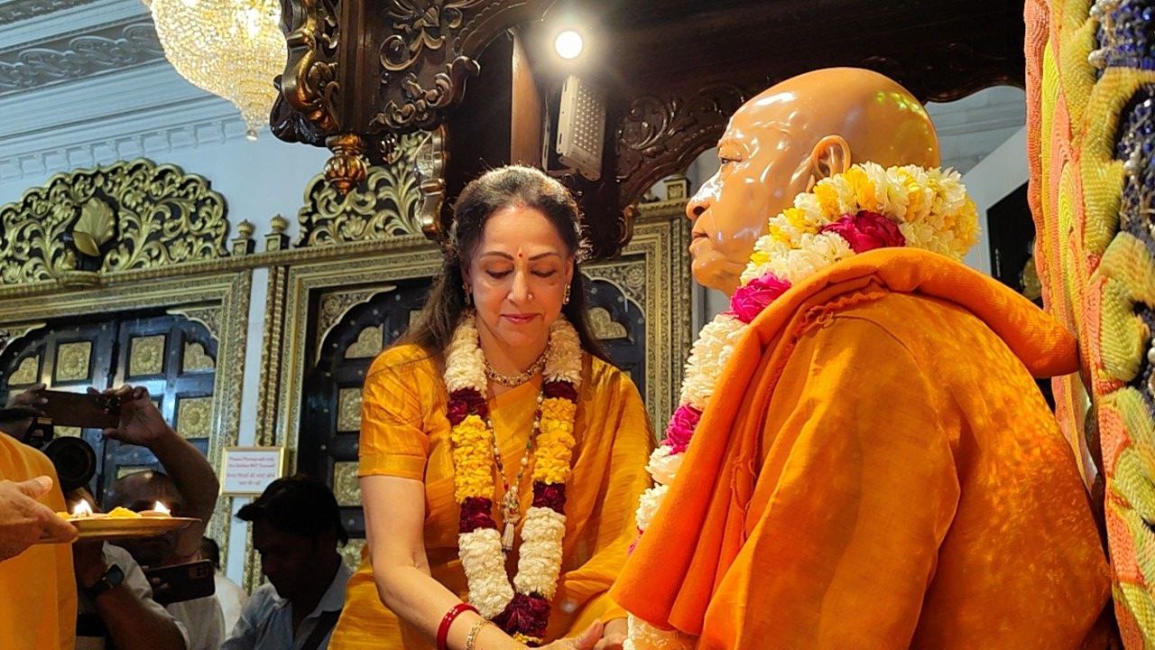 Hema Malini pray in ISKCON temple