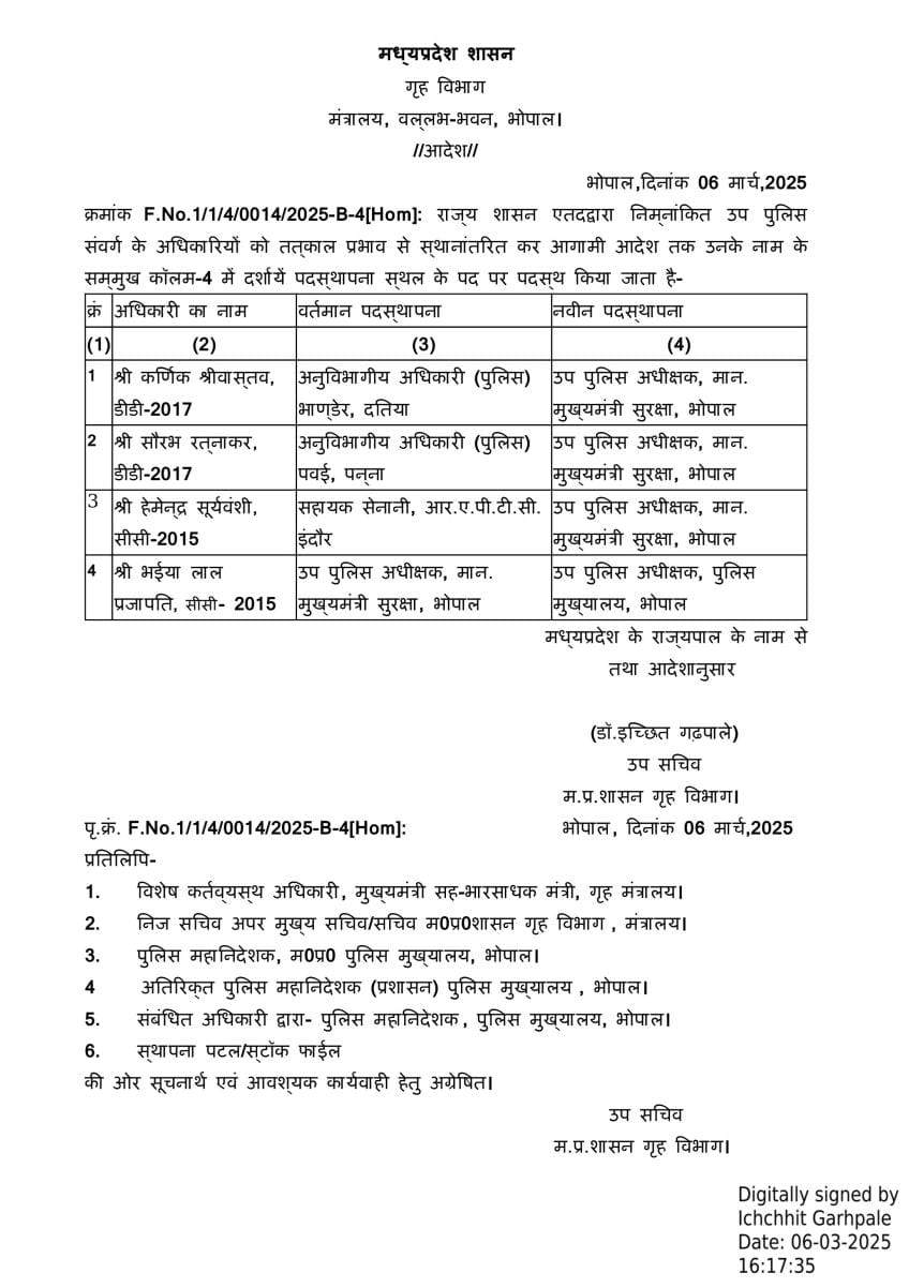3 DSP POSTED for MOHAN YADAV SECURITY