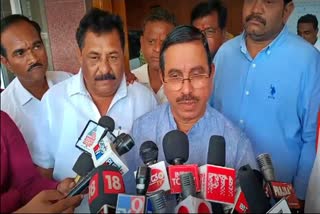 Minister Prahlad Joshi spoke to the media.