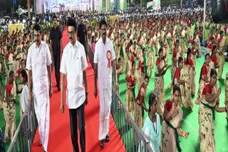 MK Stalin at an event in Coimbatore