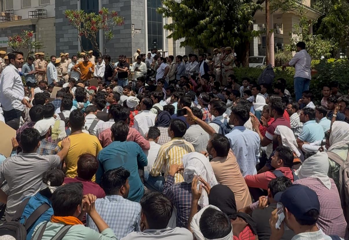 youth protested at rssb