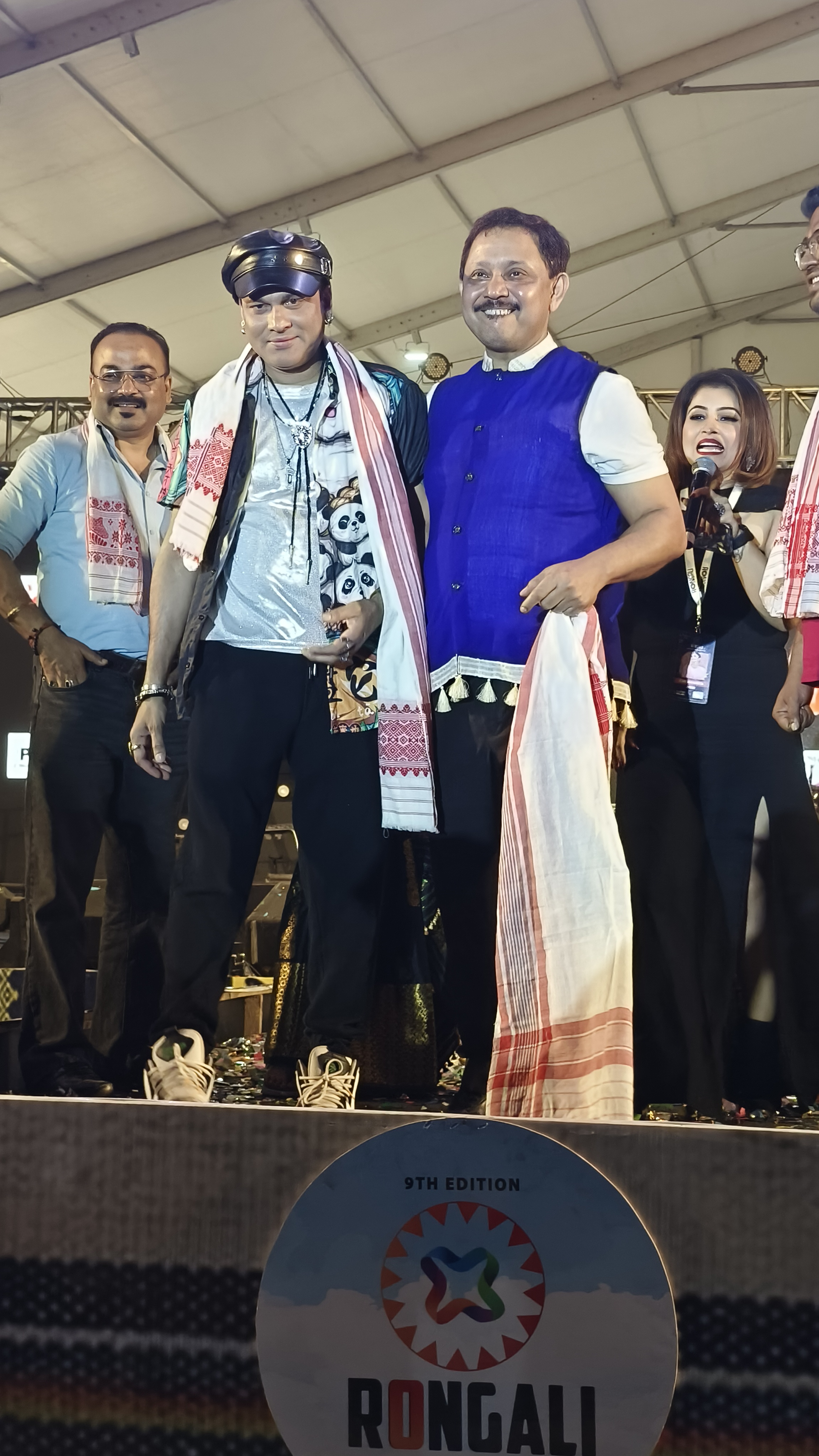 ZUBEEN GARG in bihu programme reveals his new movie Roi Roi Binale's first poster in guwahati