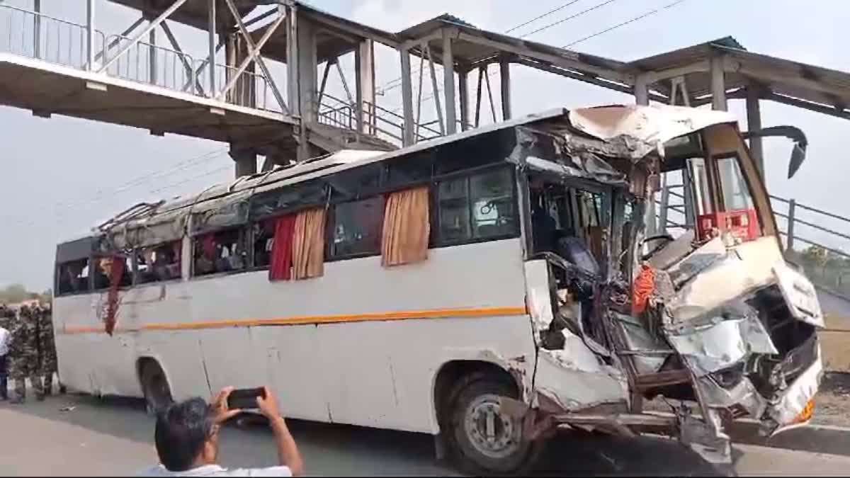 BUS OF IRB JAWANS OVERTURNED