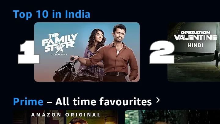 Vijay Deverakonda and Mrunal Thakur's The Family Star initially struggled in theatres but has experienced a revival on Amazon Prime Video. The movie has been dominating the charts for over 10 days since its release in the OTT space.