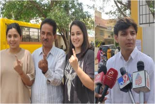 LOK SABHA ELECTION  AMERICA AND LONDON  YOUNG STARS AND FAMILY VOTED  DAVANAGERE