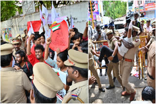 Indian student union protest: