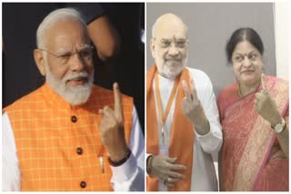 Prime Minister Modi and Home Minister Amit Shah cast the vote in Gujrat