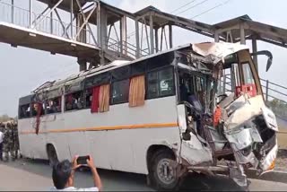 BUS OF IRB JAWANS OVERTURNED