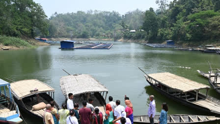 Assam's Dhubri Ghat voters used boats to arrive at a polling booth to cast their votes during the third phase of the elections.