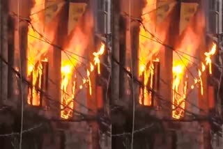पांडव नगर में एक मकान में लगी भीषण आग