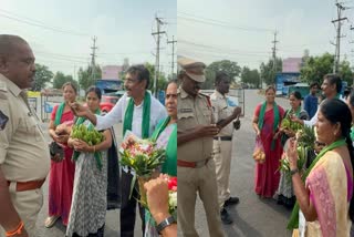 GANDHIGIRI  POLICE STOPPED AMARAVATI FARMERS  ഗാന്ധിഗിരി നടത്താനെത്തിയവരെ തടഞ്ഞു  വൈ എസ് ജഗൻ ഗാന്ധിഗിരി