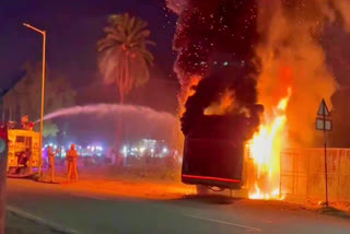 Fire in Bus in Chandigarh