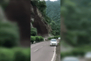 Landslide on Kalka Shimla NH 5 in Solan.