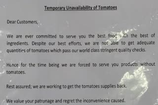 McDonald's notice over rising tomato prices