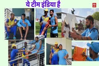 Mohammad Siraj gave his bat and shoe to young player of West Indies