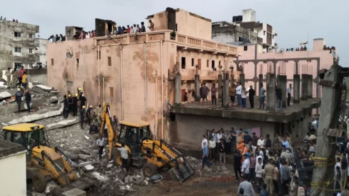 The collapsed building in Surat.