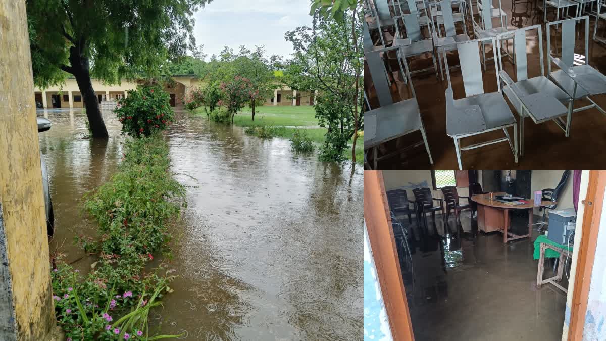 Waterlogging in Nehru Inter College Badshahpur