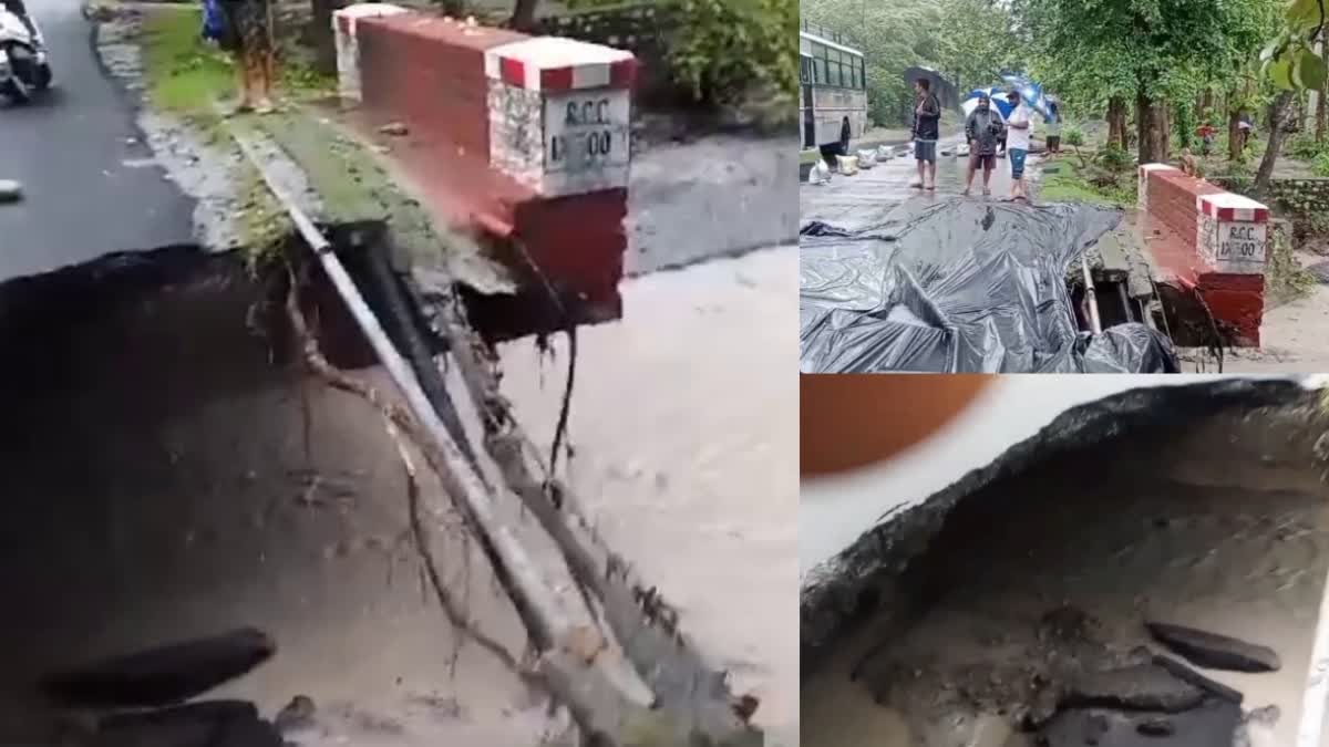 part of bridge near Vidrampur village got washed out