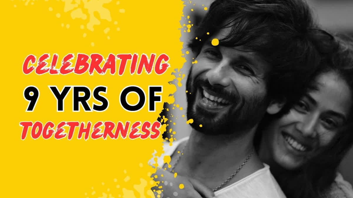 Shahid Kapoor and Mira Rajput celebrate their 9th wedding anniversary with heartfelt Instagram posts. Shahid shares a monochrome photo calling Mira his "happy place," while Mira shares a nostalgic video featuring unseen moments from their life together, expressing love and gratitude.