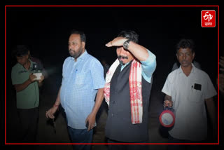 Ministers Atul Bora and Keshab Mahanta visit Hatimura Embankment at night