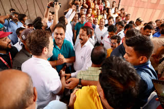 Congress MP Rahul Gandhi meets Loco Pilots