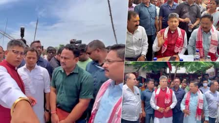 minister pijush hazarika inspects flood effected areas of darrang