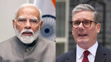 Prime Minister Narendra Modi (left) & newly elected British Prime Minister Keir Starmer.