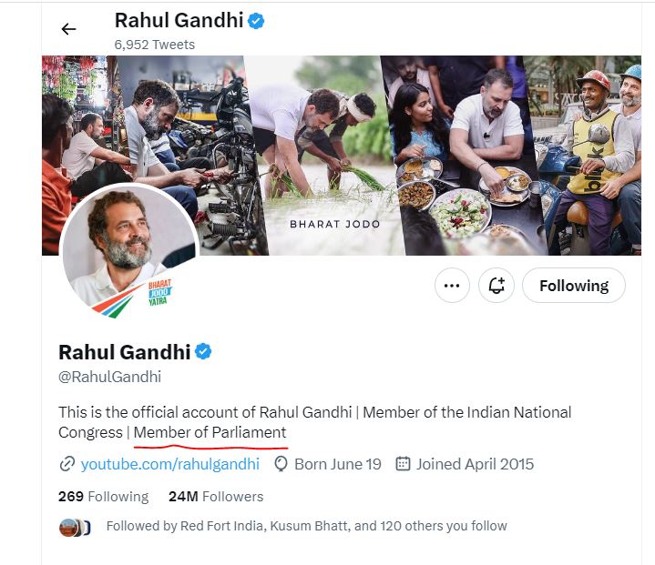 rahul gandhi tweet account