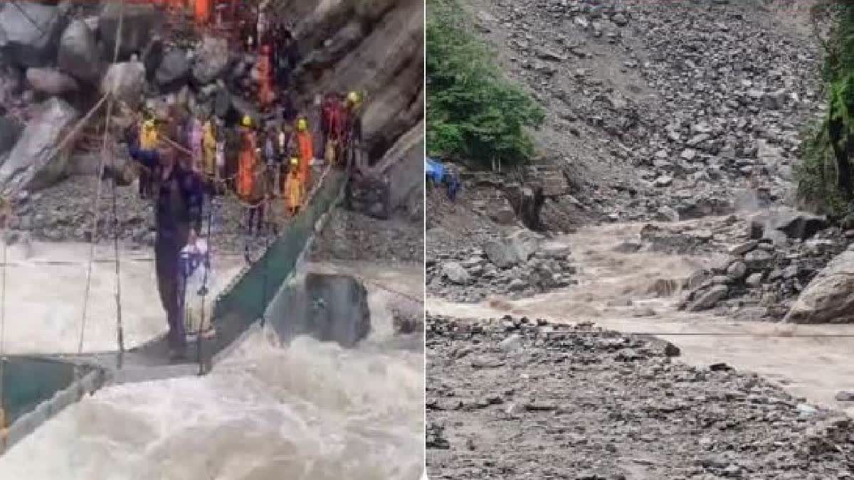 Uttarakhand: Temporary Bridge For Rescuing Pilgrims At Rudraprayag Washed Away