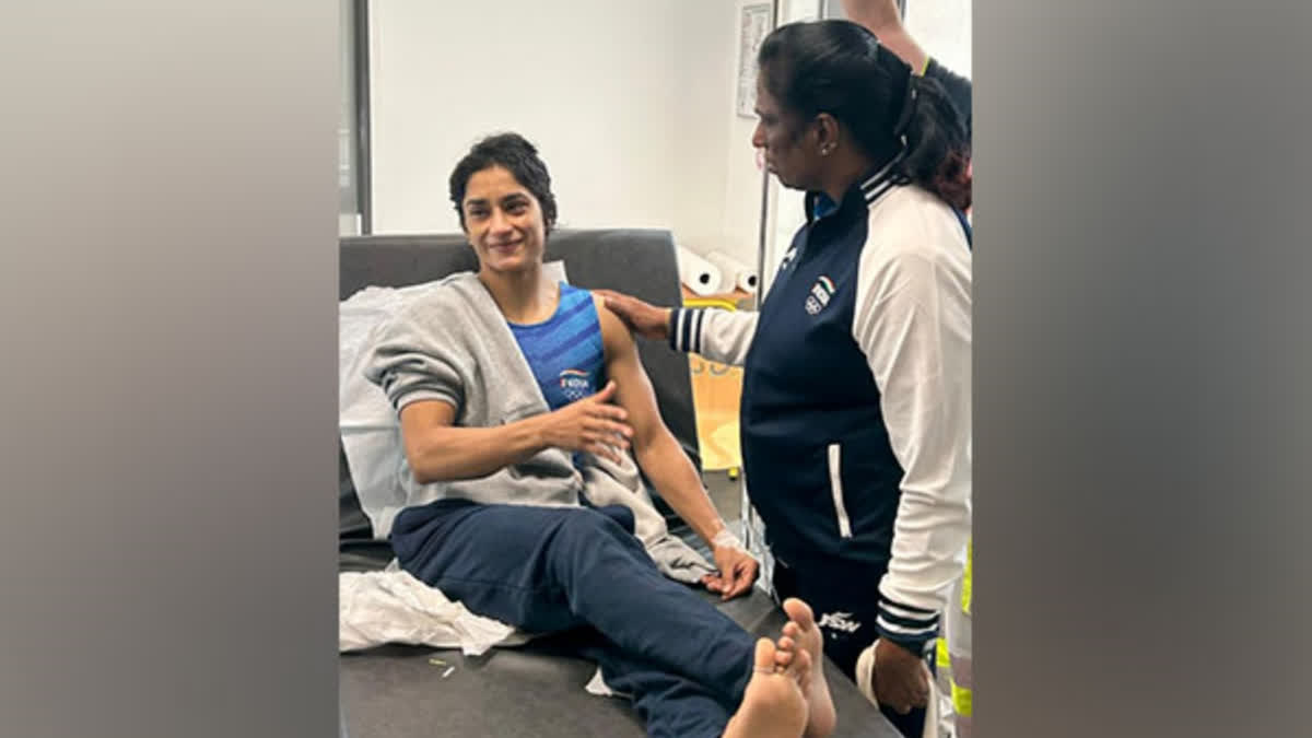 On Vinesh Phogat's disqualification, President of the Indian Olympic Association (IOA) PT Usha asserted that she has met the wrestler in Olympic village's polyclinic and everyone are shocked and disappointed with her disqualification. The IOA has also shared a picture of it's chief PT Usha and athlete Vinesh Phogat, who was lying on the bed.