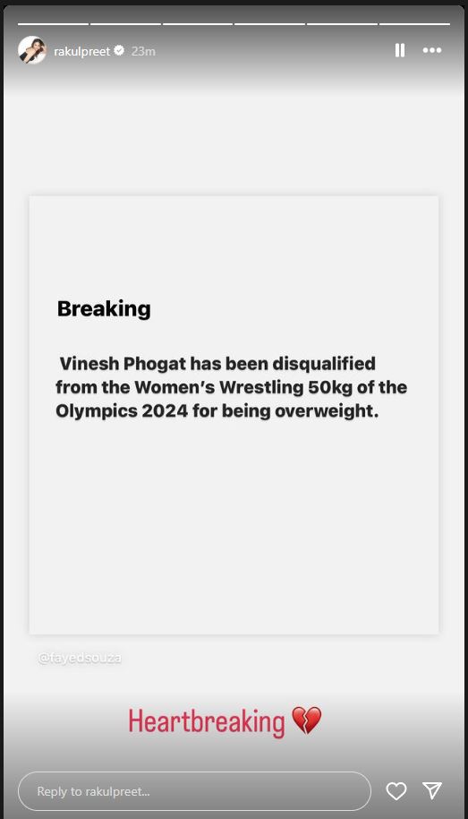 Vinesh Phogat was disqualified