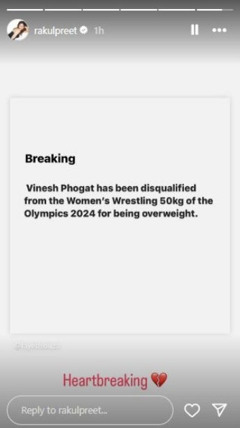 Bollywood Rallies behind Vinesh Phogat after 'Heartbreaking' Disqualification from Paris Olympics 2024