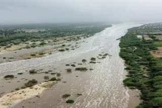 river Luni flooded by water