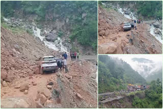 Debris fell on car in Gauchar Chamoli