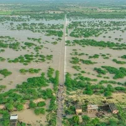 river Luni flooded by water