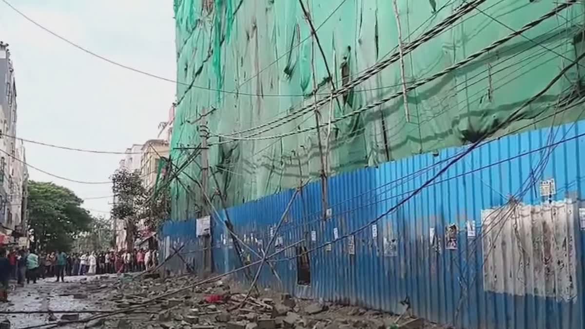 Wall collapsed in Hyderabad