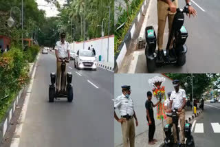 police with hover patrolling in Thiruvananthapuram  ഹോവർ പട്രോളിങ്  വിദേശ മാതൃകയിൽ തിരുവനന്തപുരത്തും ഹോവർ പട്രോളിങ്  തിരുവനന്തപുരത്ത് ഹോവർ പട്രോളിങ്  Hover Patrolling  Hover  സിറ്റി ട്രാഫിക് പൊലീസ്  City Traffic Police
