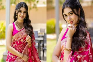 Krithi Shetty Saree Photos looks so beautiful goes viral in social media