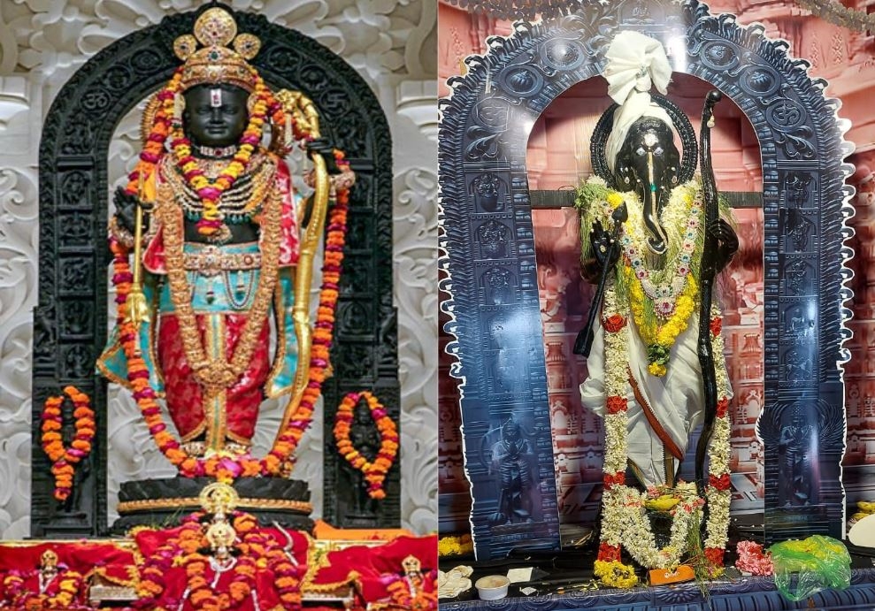 ಚೆನ್ನೈನಲ್ಲಿ ನಿಂತಿರುವ ಅಯೋಧ್ಯೆ ರಾಮನ ಮಾದರಿ ಗಣಪ