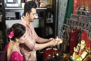 Ganeshotsav 2024 ganpati pratishthapana at Actor Abhijeet Khandkekar home watch video