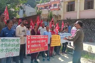 Manrega Union Protest In Kullu