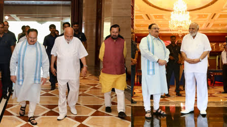 BJP National President JP Nadda meets Ramoji Rao at RFC Hyderabad