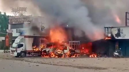 Fire in a firecracker shop in Bengaluru