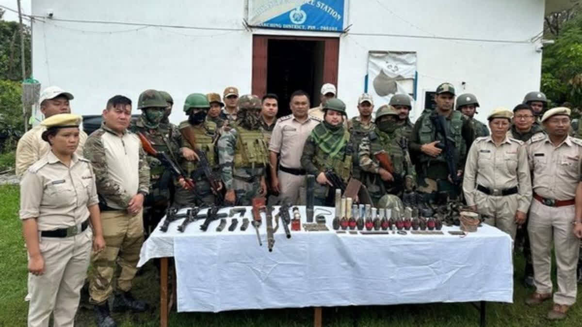 A search operation was conducted in Manipur's Kakching and Thoubal districts on Monday and the security personnel recovered ammunition and explosives from the locations.